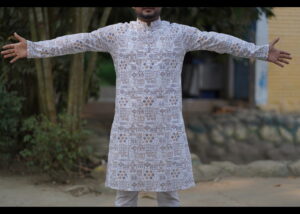 স্কিন প্রিন্ট পাঞ্জাবি ১০০% সুতি ফেব্রিক: মেটাল বাটনের সাথে স্টাইলিশ পাঞ্জাবি - Image 6