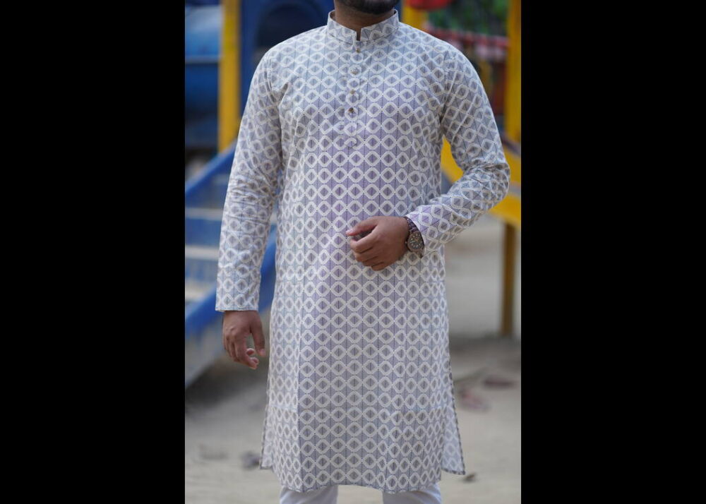 স্কিন প্রিন্ট পাঞ্জাবি ১০০% সুতি ফেব্রিক - Image 5