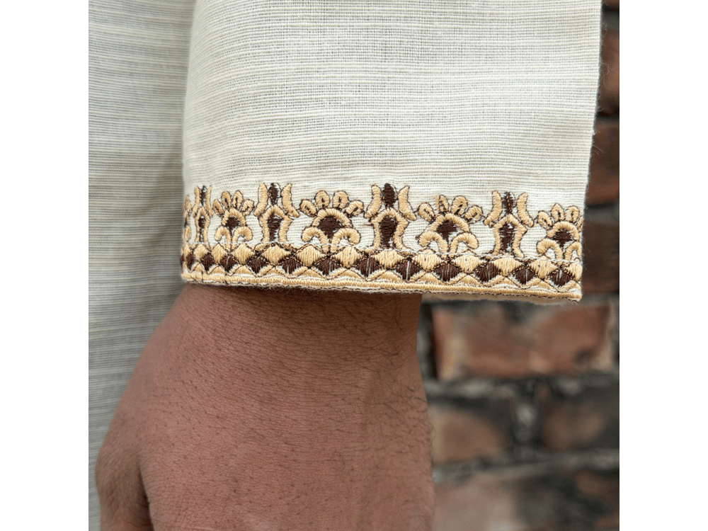 কুমিল্লার খাদি কাপড় দিয়ে তৈরি স্পেশাল এম্বোডারি খাদি পাঞ্জাবি - Image 3